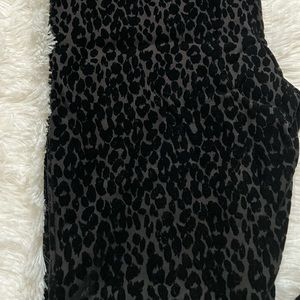 Stevie High Rise Ankle Pants Black Leopard Print NEW
